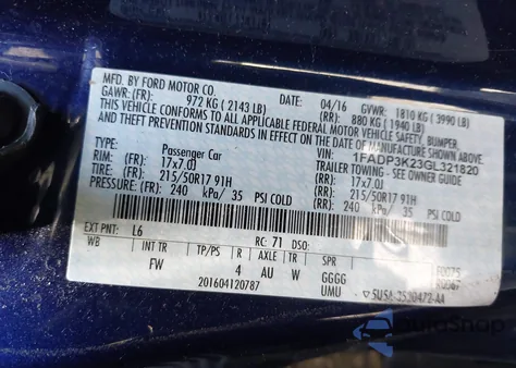 2016 Ford Focus Se from USA, damaged, VIN 1FADP3K23GL321820